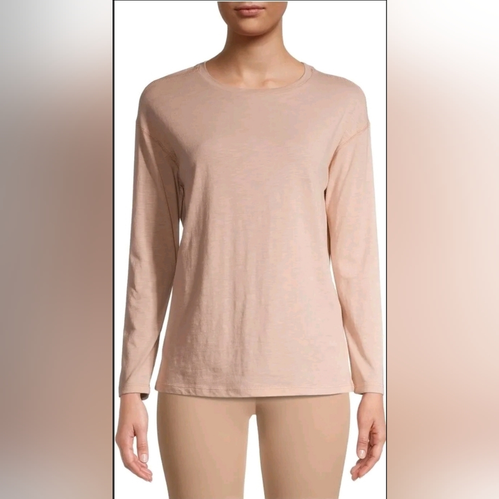 COMO BLU Womens Athleisure Slouchy Long Sleeve T-Shirt, Size L
